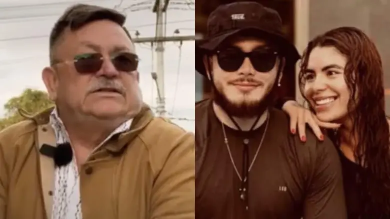 (izquierda): Hernando Bocanegra, padre de Kevin Bocanegra. Derecha: Kevin junto a su novia, Jois Ramírez. FOTOS: Captura de pantalla Mastv Canal 3 e Instagram @Joisramirez08