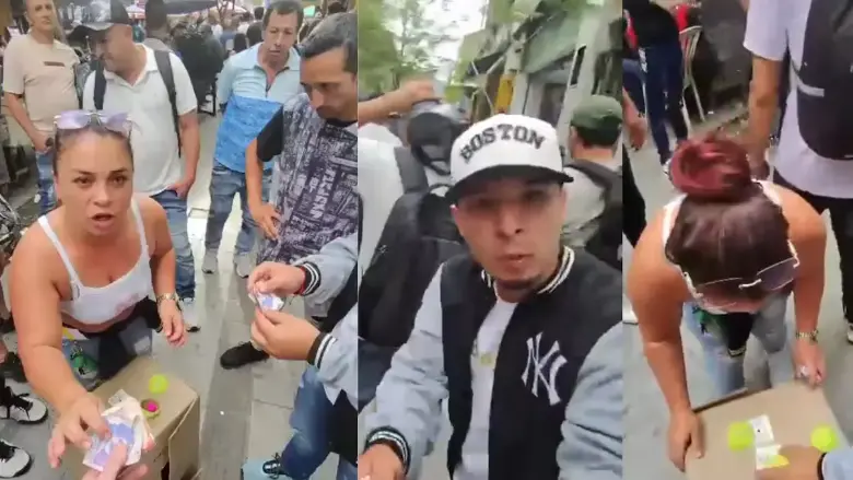 Los estafadores pidiéndole dinero al extranjero, mientras él los grababa. FOTO: Redes sociales