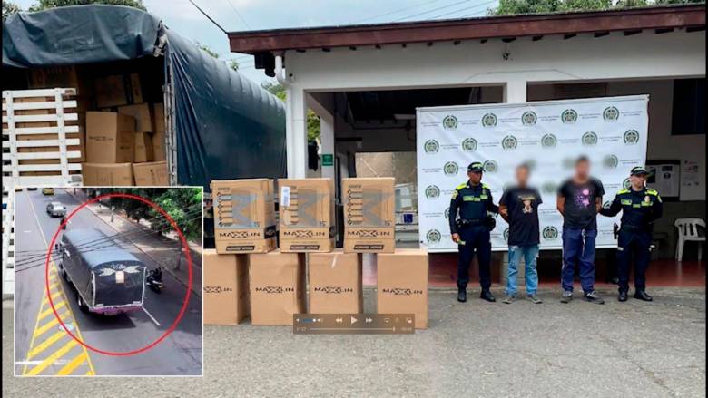 Los dos hombres señalados del hurto fueron capturados por la Policía. FOTO Cortesía