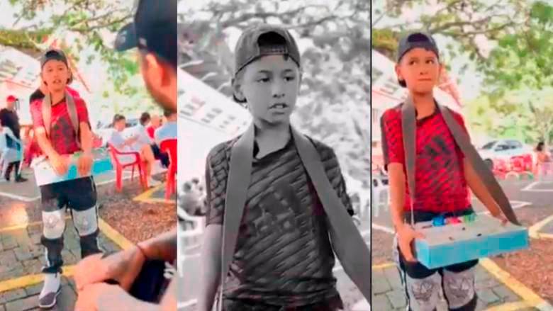 EL menor que protagonizó el video se llama Juan José, tiene 11 años y vive en el municipio de Cartago, al norte del Valle del Cauca. FOTO: CAPTURA DE PANTALLA