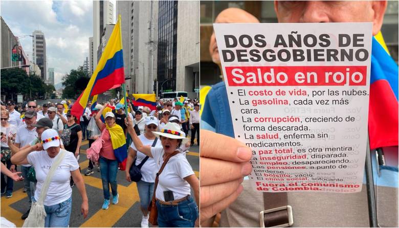 Las personas en Medellín empezaron a acudir al llamada desde antes de las 10:00 a.m., la hora prevista para arrancar la marcha. FOTOS Manuel Saldarriaga