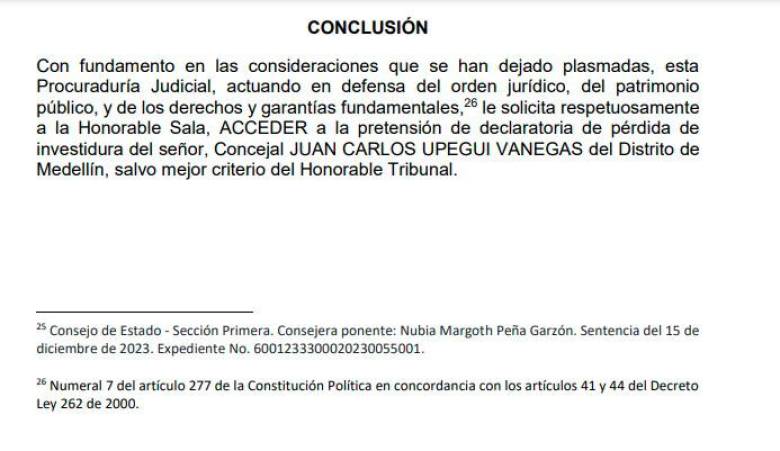 Procuraduría pide decretar pérdida de investidura que dejaría sin curul al concejal Juan Carlos Upegui