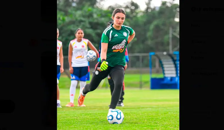 La arquera Sofía Prieto, quien ha sacado su arco en cero en los últimos tres partidos del Sudamericano, espera lograrlo ante Venezuela. FOTO FCF 