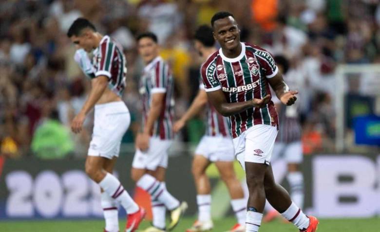 El chocoano celebra su primer tanto de 2025 con Fluminense. Su equipo goleó 4-0 a Volta Redonda FOTO TOMADA X @FluminenseFC