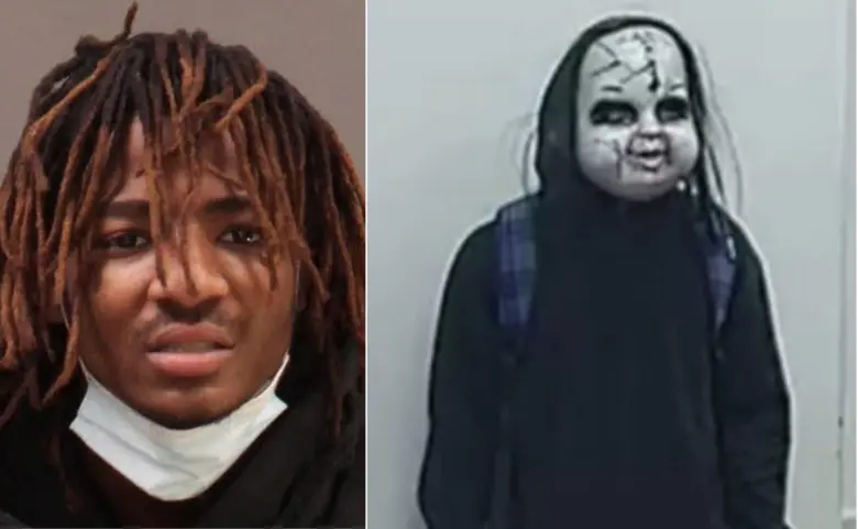 Alerta en Filadelfia por hombre con máscara de Chucky que perseguía a peatones. FOTO: Departamento de Policía de Filadelfia 