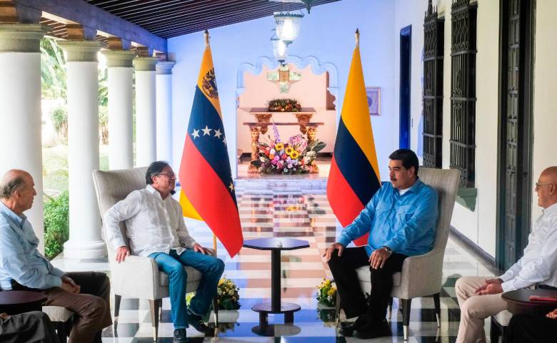 Gustavo Petro y Nicolás Maduro se reúnen esta tarde por cuarta ocasión desde el restablecimiento de las relaciones bilaterales. FOTO CORTESÍA 
