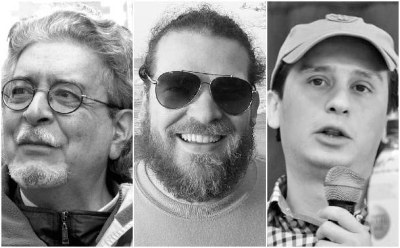 Ricardo Cano Gaviria, Joseph Avski y David Betancourt residen desde hace años en España, Estados Unidos y México, respectivamente. Buena parte de sus carreras literarias se ha desenvuelto por fuera de las fronteras nacionales. FOTOS: CORTESÍA.