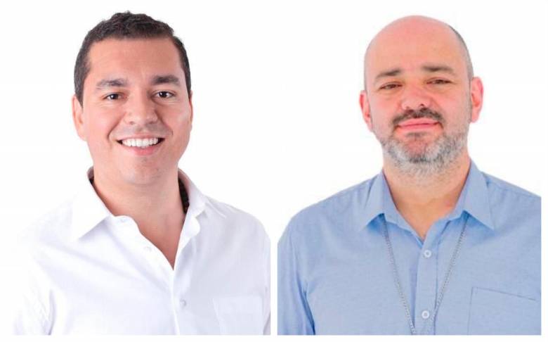 Julio Serna y Daniel Hoyos, alcaldes electos de Marinilla y Granada, respectivamente. FOTOS Cortesía