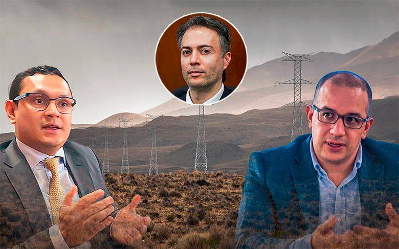 De izquierda a derecha: Jhonatan Villada Palacio, director de Aprovisionamiento Corporativo de la compañía; Daniel Quintero, exalcalde de Medellín; y Jorge Carrillo, presidente de ISA. <span class="mln_uppercase_mln">FOTO</span> <b><span class="mln_uppercase_mln">EL COLOMBIANO. </span></b>