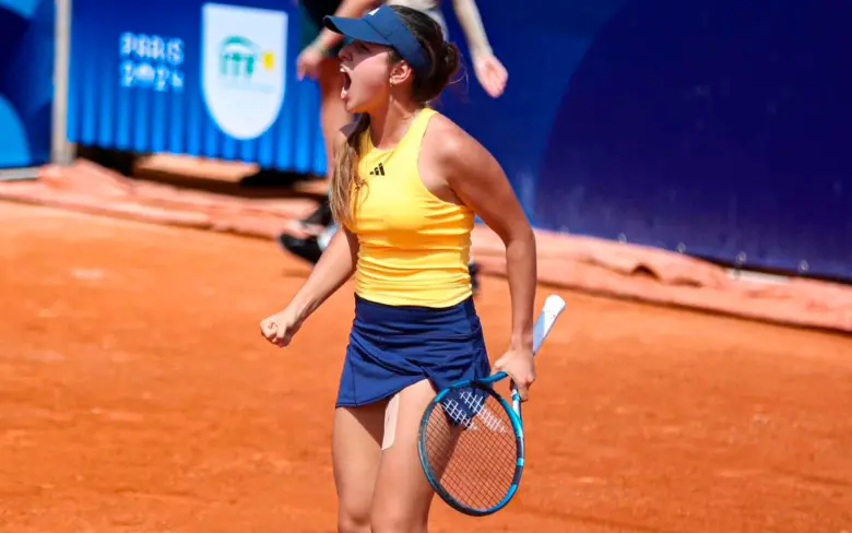 Camila Osorio espera mantener su buena racha contra la rusa Kamila Rajímova para seguir avanzando en el WTA 250 de Rabat, en Marruecos. FOTO: Cortesía Colsanitas