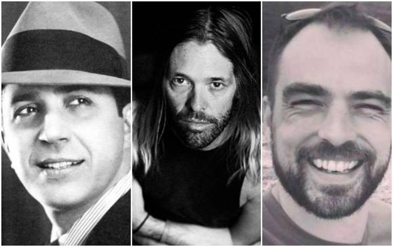 Carlos Gardel, Taylor Hawkins y Justin James Dalton. FOTOS COLPRENSA, INSTAGRAM Y CORTESÍA