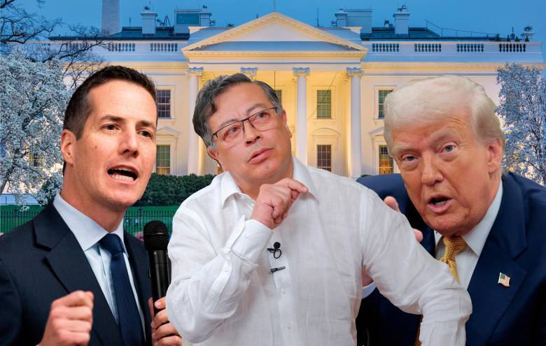 El senador Bernie Moreno y los presidentes Gustavo Petro y Donald Trump protagonizan una escalada de amenazas que podría terminar en líos jurídicos. FOTOS GETTY