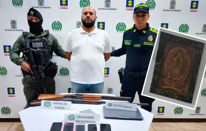 Jorge Iván Gómez Restrepo (“el Toco”) fue enviado a la cárcel luego de la audiencia de control de garantías; en el recuadro, la obra que llevó a su ubicación. FOTOS: CORTESÍA. 