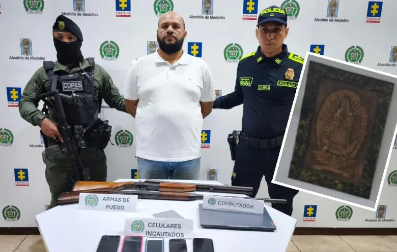 Jorge Iván Gómez Restrepo (“el Toco”) fue enviado a la cárcel luego de la audiencia de control de garantías; en el recuadro, la obra que llevó a su ubicación. FOTOS: CORTESÍA. 