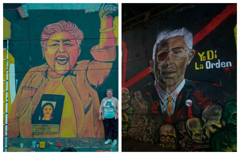 Además de la frase, estas son las dos imágenes que se pintaron en el mural. FOTOS Cortesía