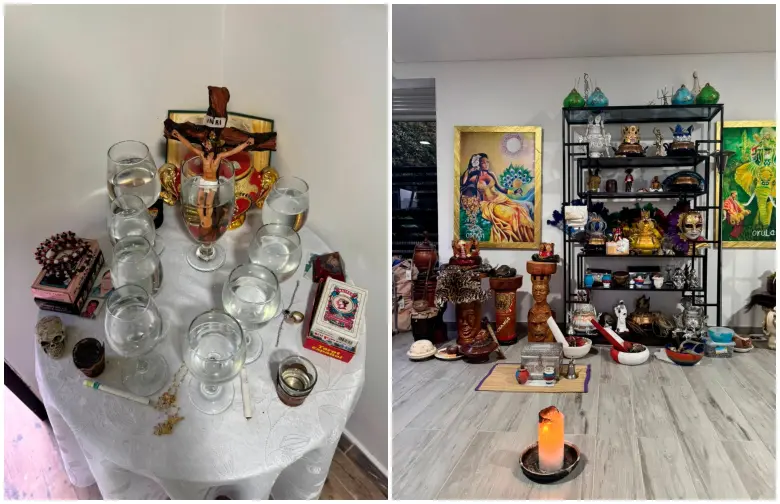 Durante el operativo vieron varios elementos relacionados con santería en la casa donde capturaron a ‘Yordi’. FOTO Cortesía Policía Nacional