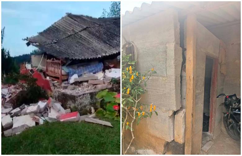 Las administraciones municipales de Uramita y Frontino avanzan en la verificación de daños por el temblor. FOTOS Cortesía