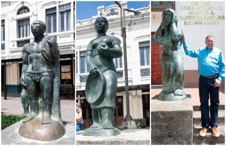 Estas son tres de las cinco obras que están regadas por el parque de Fredonia. FOTOS Esneyder Gutiérrez