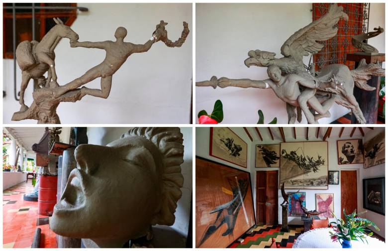 En la casa de Caldas se encuentra gran parte de la obra del maestro Rodrigo Arenas Betancourt. FOTOS Manuel Saldarriaga