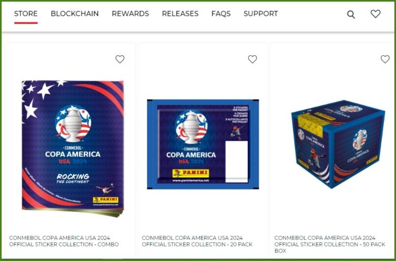 La tradicional presentación del álbum, sobre individual con 5 láminas y la caja con 50 sobres. FOTO: PÁGINA WEB PANINI