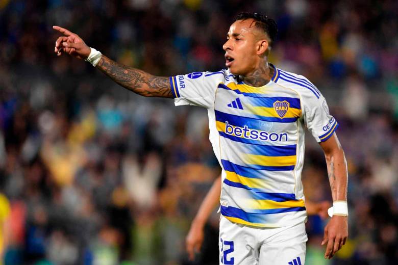 Sebastián Villa marcó uno de los goles de Boca Junior en su visita a Recoleta, en el avance a los cuartos de final de la Copa Sudamericana. FOTO GETTY 