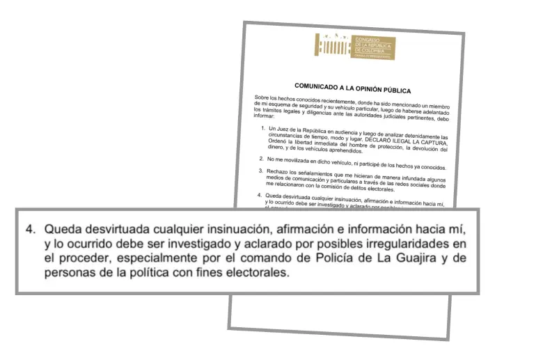 Este es el comunicado emitido por Lacouture. FOTO: ARCHIVO PARTICULAR