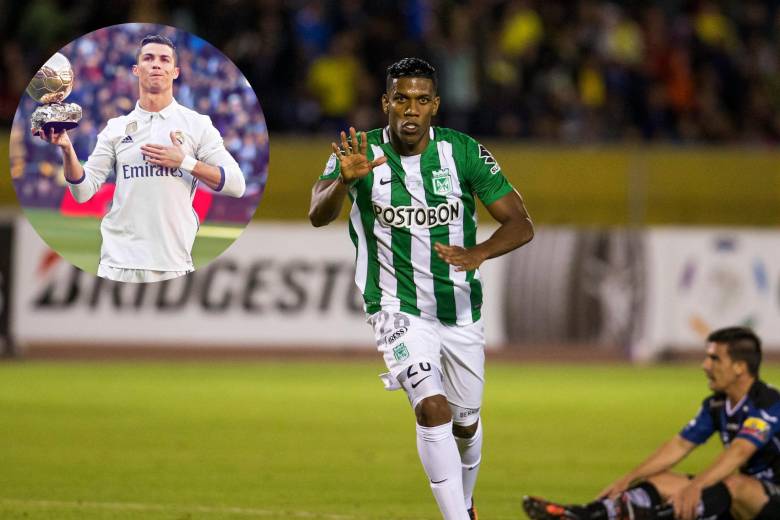 Orlando Berrío y Cristiano Ronaldo en 2016. FOTOS: El Colombiano y X Real Madrid