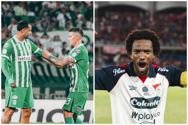 James Rodríguez, Edwin Cardona y Didier Moreno sonalgunas de las figuras del clásico. FOTOS: X Nacionaloficial y DIM_oficial