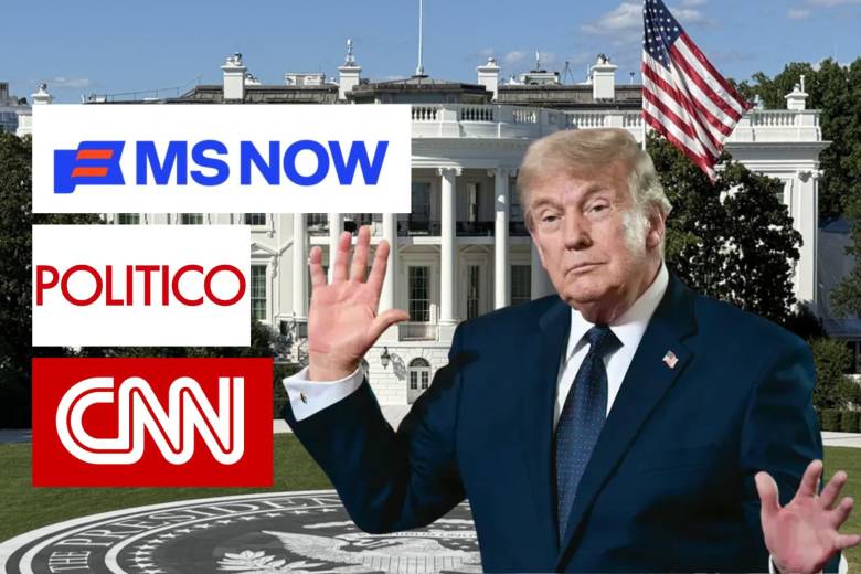 Juez de EE. UU. ordena restablecer acceso a CNN, MS NOW y Politico, pero Casa Blanca se niega. Foto: Getty / Casa Blanca / CNN, MS NOW y Politico