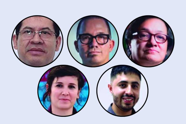 En la fila de arriba: Milver Rojas, Wilmar Mejía y Amelia Pérez; abajo, Tamara Ospina y Pablo Zabala. Foto: Redes sociales.