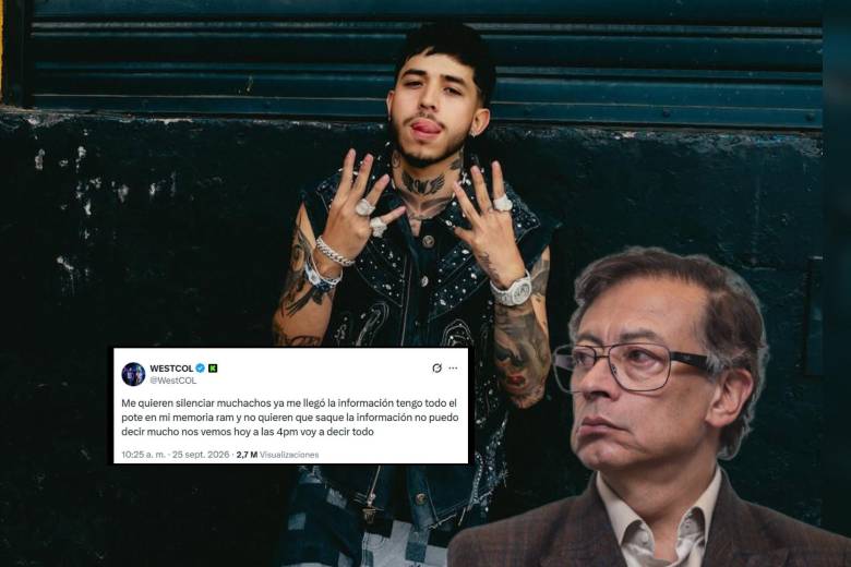 Un mensaje de Westcol provocó la confusión por parte del expresidente Gustavo Petro. Fotos: @westcol y Colprensa