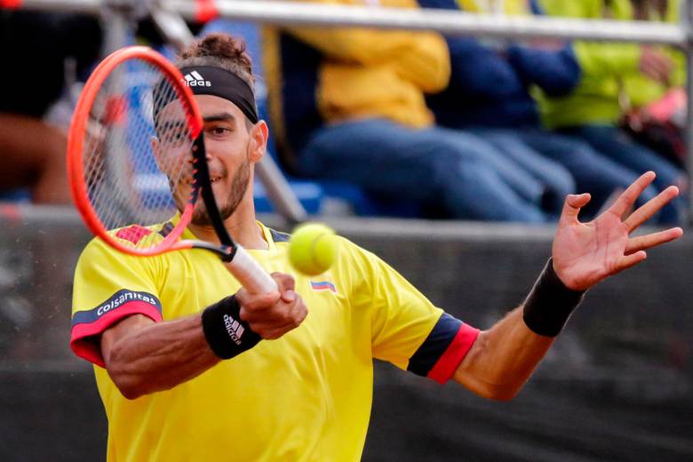 El tenista colomboespañol Adriá Soriano fue la gran revelación de Colombia en la serie de Copa Davis ante Luxemburgo. FOTO COLPRENSA 