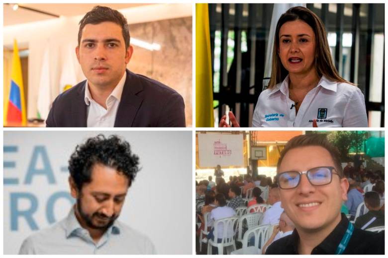 Arriba, Esteban Restrepo y María Camila Villamizar; abajo, Pablo Cubides y Alejandro Arias. FOTOS EL COLOMBIANO y Cortesía