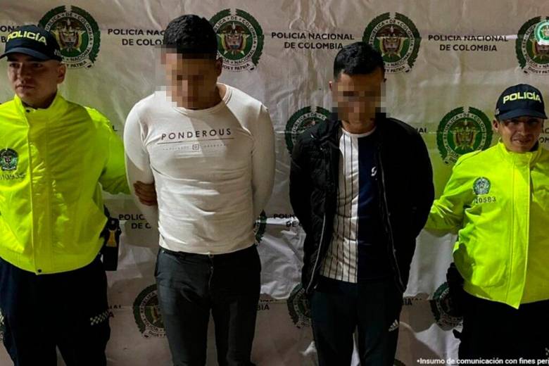 Los hombres capturados son conocidos como alias La Firma y alias El Peluquero, señalados integrantes del Tren de Aragua, presuntamente encargados de liderar las torturas y los asesinatos en la organización. FOTO: COLPRENSA