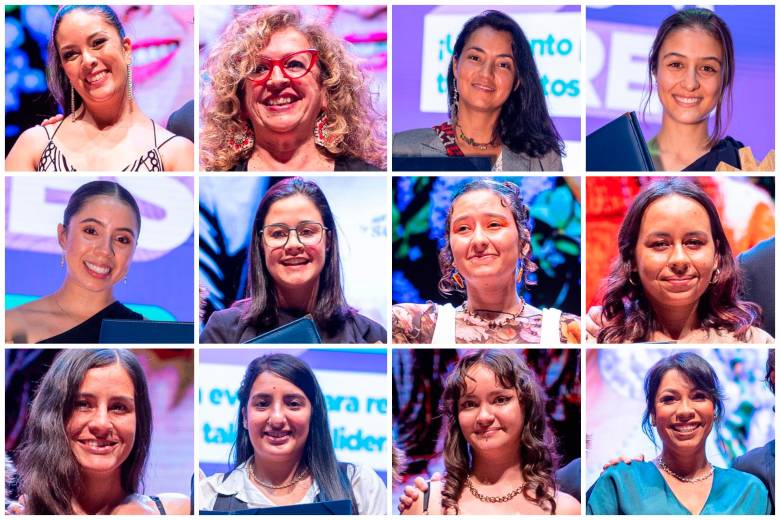 De arriba a abajo, de izquierda a derecha: Diana Parra, Martha Valderrama, Cristina Gallego, Susana Villegas, Manuela Aguilar, Salomé Restrepo, Juliana Vanegas, Danna Suárez, Stefanía Tascón, Marcela Londoño, Azly Pareja y Érica Muriel. FOTOS Cortesía Alcaldía de Medellín