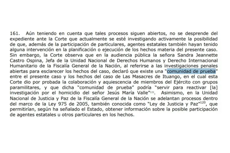 Sentencia de la CIDH sobre el caso de Valle. 