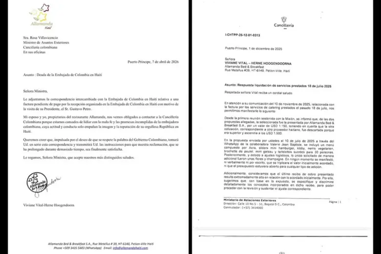 Esta es la respuesta de la Embajada y la carta enviada a la Cancillería. Foto: Semana