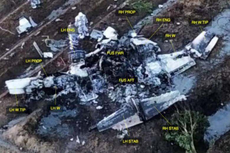 Así terminaron los componentes principales del avión de El Aventurero. Foto: Dirección Técnica de Investigación de Accidentes (DIACC)