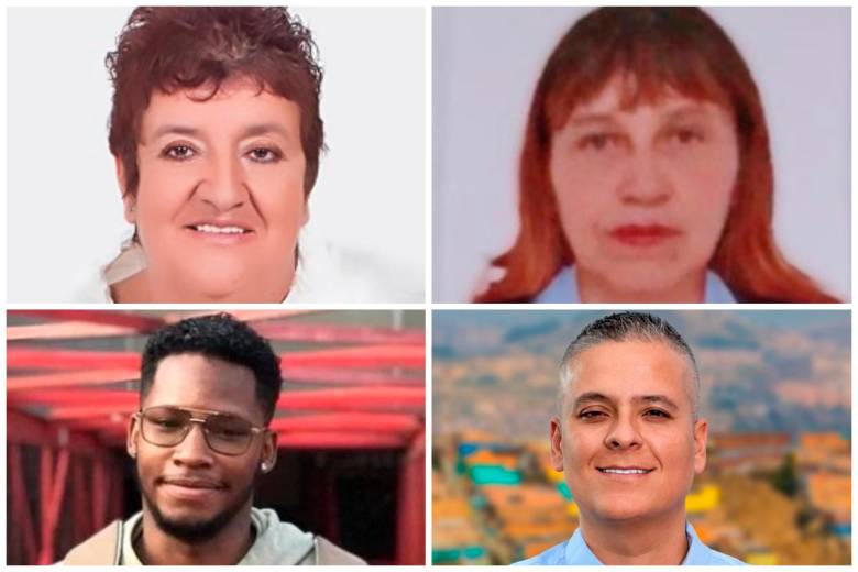Arriba, los renglones 18 y 19, que corresponden a Romelia Duque (izq.) y Gloria Bedoya. Abajo, los renglones 20 y 21, que son ocupados en su orden por Gilbert Arroyo y Carlos López. FOTOS Cortesía