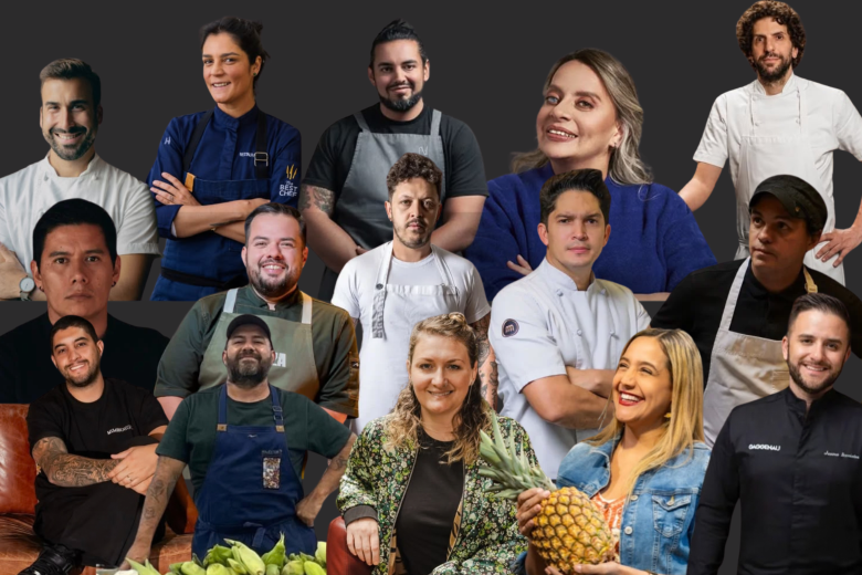Algunos de los chefs que estarán en el foro. En la fila de arriba, de izquierda a derecha, Pedro Pena (Portugal), Manu Buffara (Brasil), Alejandro Chamorro (Ecuador), Pía Salazar (Ecuador) e Iván Ralston (Brasil). En el centro: Jaime Rodríguez (Cartagena), Carlos Ibáñez (Bucaramanga), Jeferson García (Bogotá), Manuel Mendoza (Barranquilla) y Álvaro Clavijo (Bogotá). Abajo: Juan David Zapata (Mamba Negra), Néstor Jerez (Casa del Alimento), Carmen Ángel (Grupo Carmen), Meli Ospina (docente de gastronomía) y Juan Manuel Barrientos (Elcielo). FOTOS cortesía