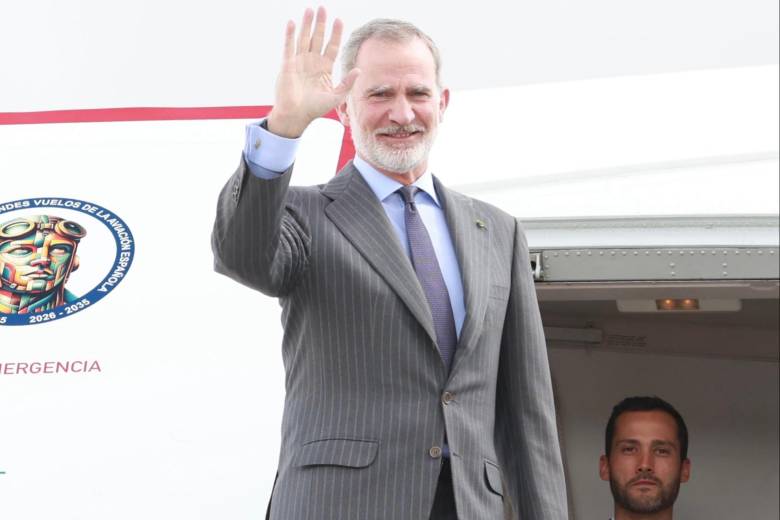 El rey de España, Felipe VI, llegando al Museo Arqueológico Nacional. FOTO: Tomada de redes sociales Rey Felipe