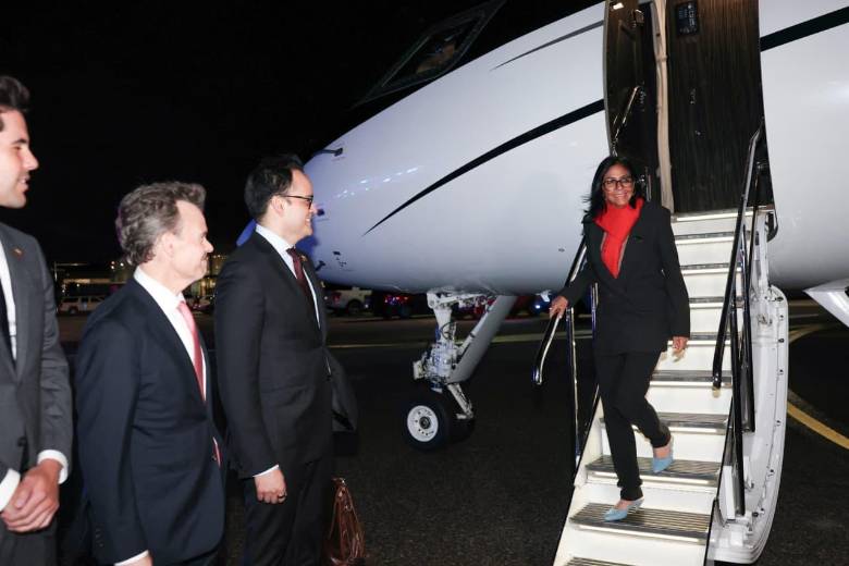 Delcy Rodríguez llegó a Nueva York para participar en la Asamblea General de la Organización de las Naciones Unidas (ONU) 2026. FOTO: AFP