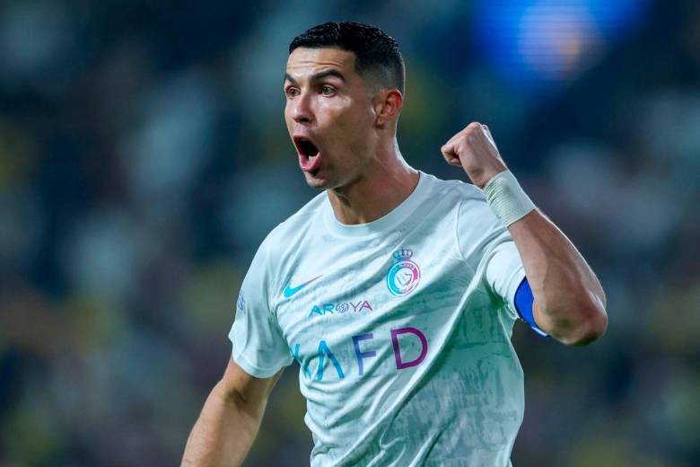 Cristiano Ronaldo celebra su tanto con el Al-Nassr en la Liga de Arabía. FOTO GETTY