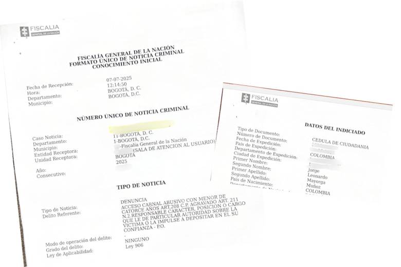 Denuncia interpuesta en la Fiscalía. FOTO: CORTESÍA DE LA FAMILIA.