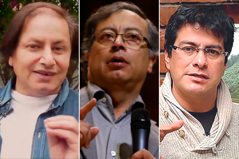 Juan F. Petro (izquierda) dijo que la ONG de Danilo Rueda (derecha) no tenía relación con el Pacto Histórico, pero sus pronunciamientos y el medio que dirige muestran lo contrario. FOTOS CORTESÍA