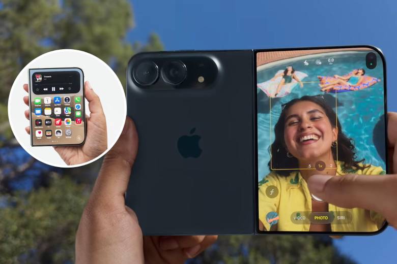 El iPhone Duo incorpora una pantalla OLED flexible de 7,6 pulgadas, chip A20 Pro, hasta 2 TB de almacenamiento y cámaras Fusion de 48 megapíxeles. Foto: Captura de video Apple Colombia