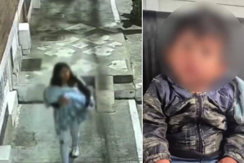Un bebé fue abandonado afuera de una vivienda en la localidad de Kennedy, en Bogotá. FOTOS: Capturas de video 