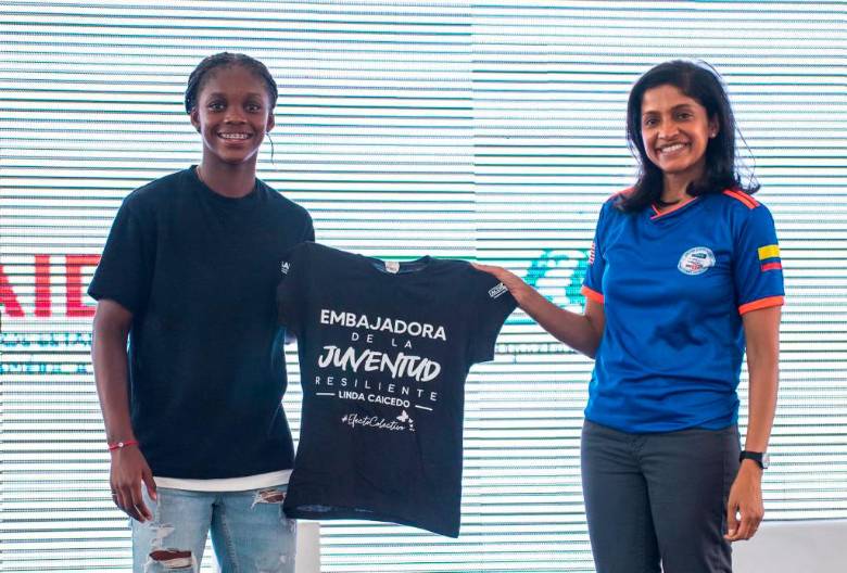 Linda Caicedo es nombrada como Embajadora de la Juventud Resiliente. FOTO TOMADA @USEmbassyBogota