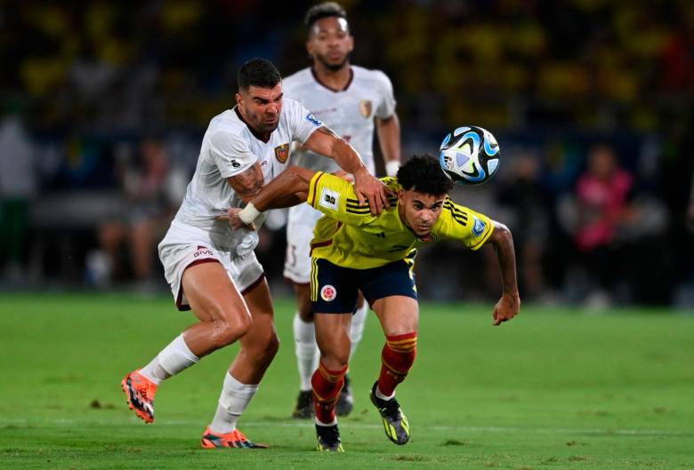 Luis Díaz fue uno de los jugadores destacados en la victoria de Colombia 1-0 contra Venezuela, por el arranque de la Eliminatoria. FOTO AFP