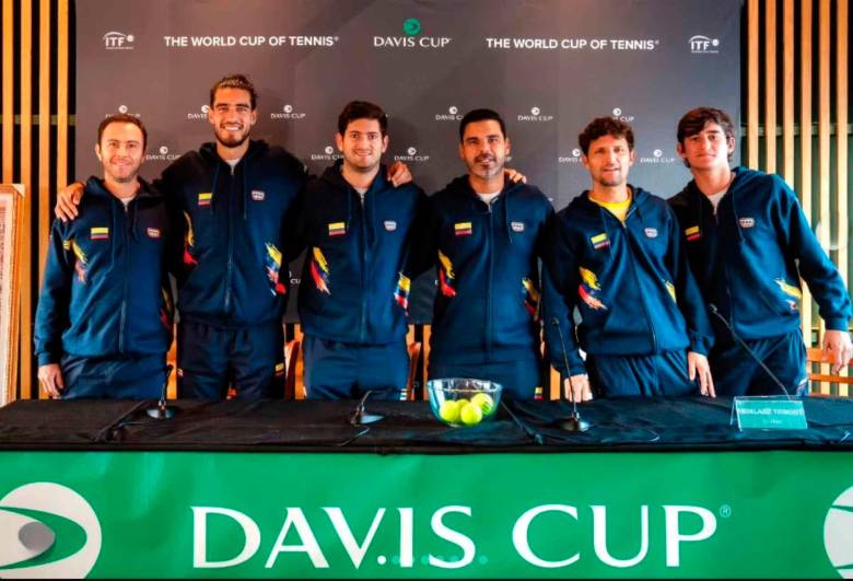 Este es el equipo de Copa Davis de Colombia. Los dirigidos por Alejandro Falla se enfrentan a Marruecos este sábado y domingo. FOTO CORTESIA